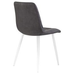 Стул обеденный DOBRIN ALEX (белые ножки, серая антрацитовая винтажная экокожа (RU-08))