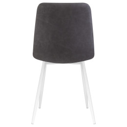 Стул обеденный DOBRIN ALEX (белые ножки, серая антрацитовая винтажная экокожа (RU-08))