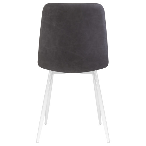 Стул обеденный DOBRIN ALEX (белые ножки, серая антрацитовая винтажная экокожа (RU-08))