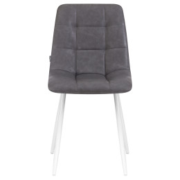 Стул обеденный DOBRIN ALEX (белые ножки, серая антрацитовая винтажная экокожа (RU-08))