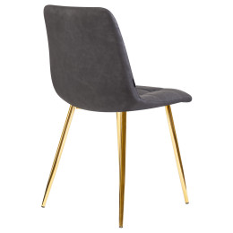 Стул обеденный DOBRIN ALEX (золотые ножки, серая антрацитовая винтажная экокожа (RU-08))