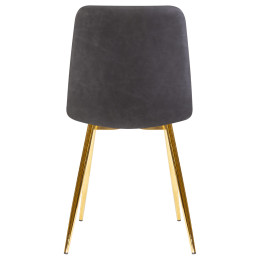 Стул обеденный DOBRIN ALEX (золотые ножки, серая антрацитовая винтажная экокожа (RU-08))