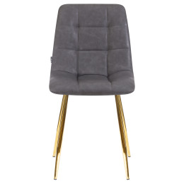 Стул обеденный DOBRIN ALEX (золотые ножки, серая антрацитовая винтажная экокожа (RU-08))