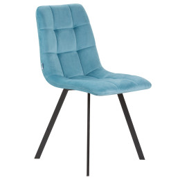 Стул обеденный DOBRIN ALEX SQUARE (черные матовые ножки, морской волны велюр (V108-57))