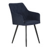 Стул обеденный DOBRIN ROBY (ЭМАЛЬ ЧЕРНЫЙ МУАР велюр Catania Dark Blue)