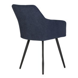 Стул обеденный DOBRIN ROBY (ЭМАЛЬ ЧЕРНЫЙ МУАР велюр Catania Dark Blue)