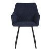 Стул обеденный DOBRIN ROBY (ЭМАЛЬ ЧЕРНЫЙ МУАР велюр Catania Dark Blue)