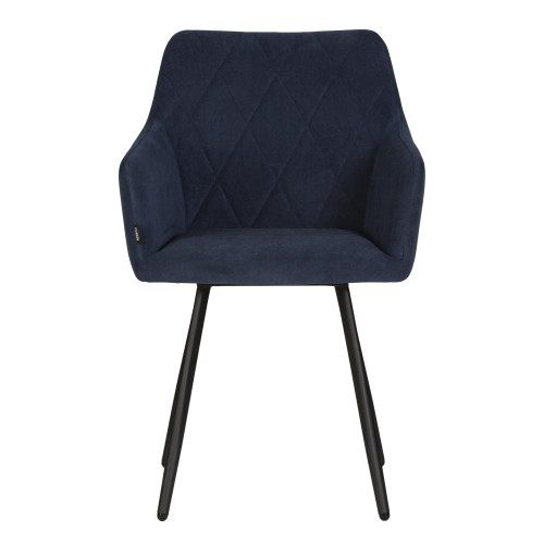 Стул обеденный DOBRIN ROBY (ЭМАЛЬ ЧЕРНЫЙ МУАР велюр Catania Dark Blue)