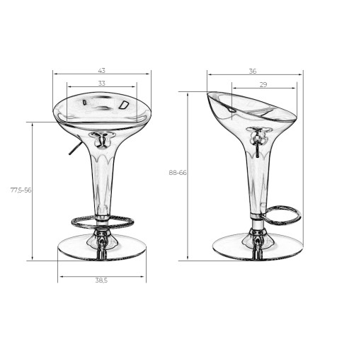 Стул барный DOBRIN BOMBA (розовый)