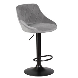 Стул барный DOBRIN LOGAN BLACK (серый велюр (MJ9-75))
