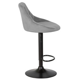 Стул барный DOBRIN LOGAN BLACK (серый велюр (MJ9-75))