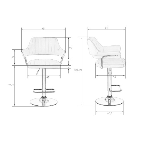 5019-LM CHARLY, цвет сиденья серый, цвет основания хром