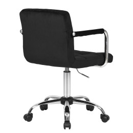 9400-LM TERRY, цвет сиденья черный велюр (MJ9-101), цвет основания хромированная сталь