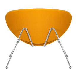 Кресло дизайнерское DOBRIN EMILY (желтая ткань AF13, хромированная сталь)