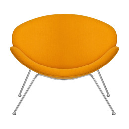 Кресло дизайнерское DOBRIN EMILY (желтая ткань AF13, хромированная сталь)