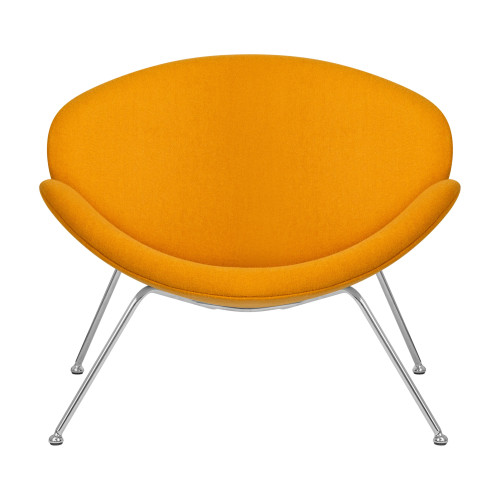 Кресло дизайнерское DOBRIN EMILY (желтая ткань AF13, хромированная сталь)