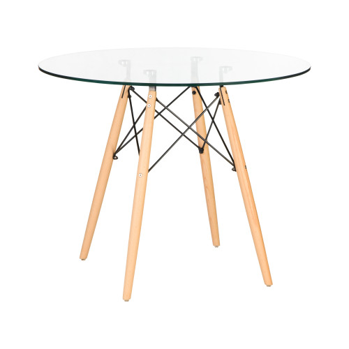 109-1-TD-LMZL CHELSEA`90 GLASS, столешница стекло, цвет основания светлый бук