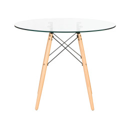 109-1-TD-LMZL CHELSEA`90 GLASS, столешница стекло, цвет основания светлый бук