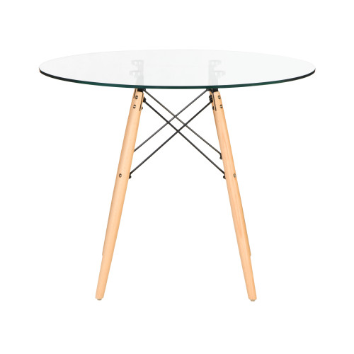 109-1-TD-LMZL CHELSEA`90 GLASS, столешница стекло, цвет основания светлый бук