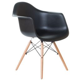 Стул обеденный DOBRIN DAW (ножки светлый бук, цвет сиденья чёрный)