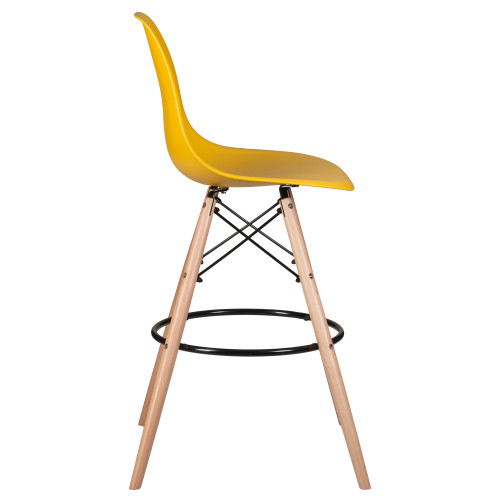 Стул барный DOBRIN DSW BAR (ножки светлый бук, цвет горчичный (Y-03))