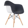 620PP-012LMZL DAW ROSS, ножки светлый бук, сиденье 012 белый пластик, чёрная ткань