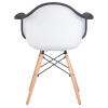 620PP-012LMZL DAW ROSS, ножки светлый бук, сиденье 012 белый пластик, чёрная ткань