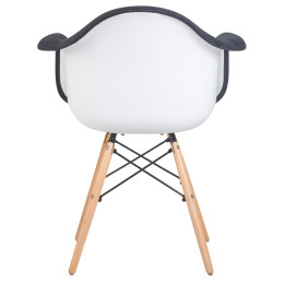 620PP-012LMZL DAW ROSS, ножки светлый бук, сиденье 012 белый пластик, чёрная ткань