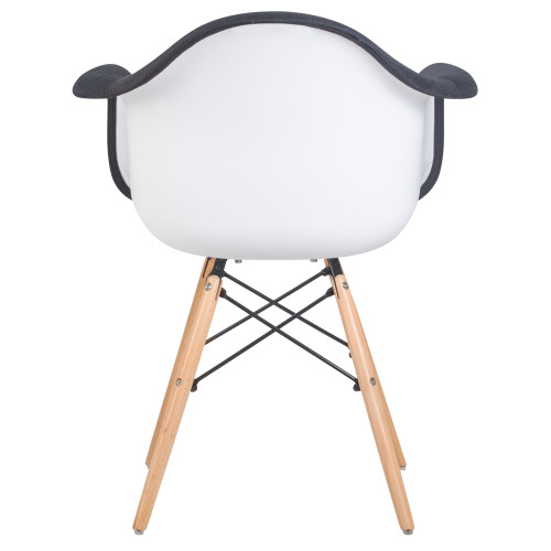 620PP-012LMZL DAW ROSS, ножки светлый бук, сиденье 012 белый пластик, чёрная ткань