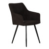 Стул обеденный DOBRIN ROBY (ЭМАЛЬ ЧЕРНЫЙ МУАР велюр Catania Espresso)