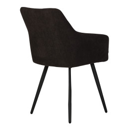 Стул обеденный DOBRIN ROBY (ЭМАЛЬ ЧЕРНЫЙ МУАР велюр Catania Espresso)