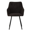 Стул обеденный DOBRIN ROBY (ЭМАЛЬ ЧЕРНЫЙ МУАР велюр Catania Espresso)