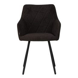 Стул обеденный DOBRIN ROBY (ЭМАЛЬ ЧЕРНЫЙ МУАР велюр Catania Espresso)