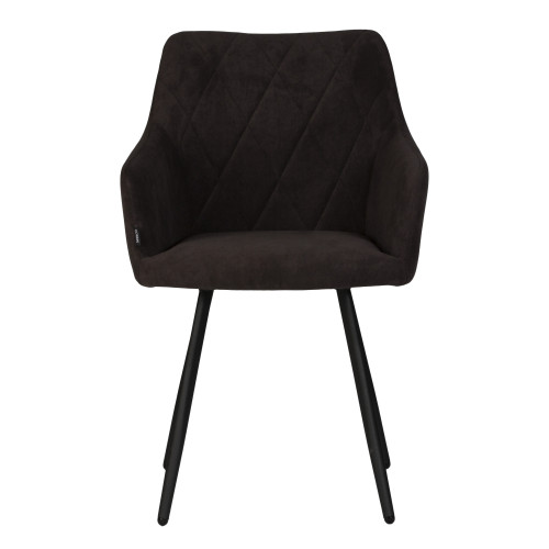 Стул обеденный DOBRIN ROBY (ЭМАЛЬ ЧЕРНЫЙ МУАР велюр Catania Espresso)