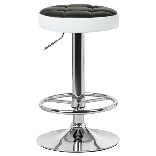 5008-LM BRUNO, цвет сиденья черно-белый, цвет основания хром