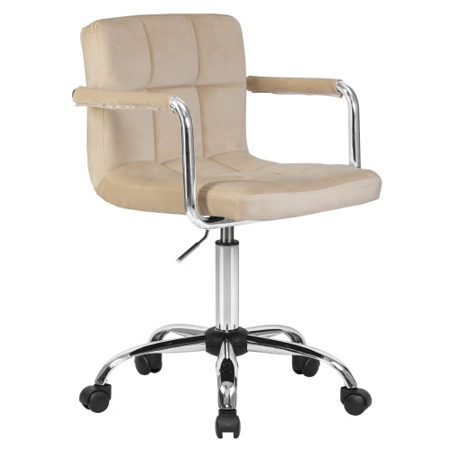 9400-LM TERRY, цвет сиденья бежевый велюр (MJ9-10), цвет основания хромированная сталь