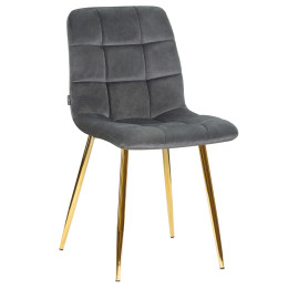 Стул обеденный DOBRIN ALEX (золотые ножки, темно-серый велюр (V108-91))