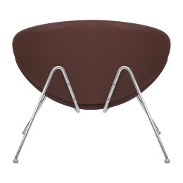 Кресло дизайнерское DOBRIN EMILY (коричневый винил YP5, хромированная сталь)