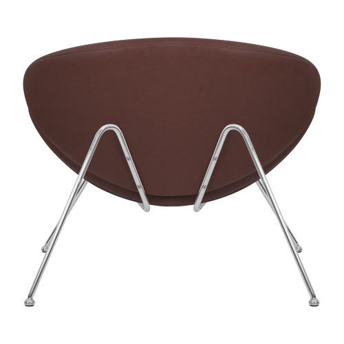 Кресло дизайнерское DOBRIN EMILY (коричневый винил YP5, хромированная сталь)