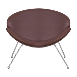 Кресло дизайнерское DOBRIN EMILY (коричневый винил YP5, хромированная сталь)