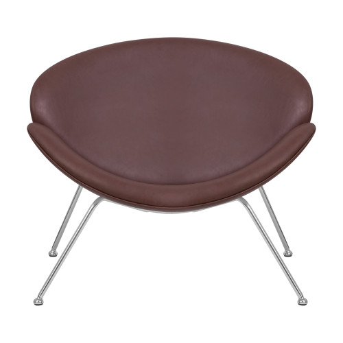 Кресло дизайнерское DOBRIN EMILY (коричневый винил YP5, хромированная сталь)