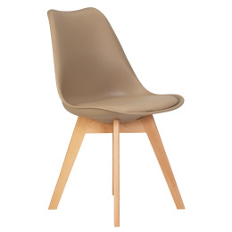 Стул обеденный DOBRIN JERRY SOFT (ножки светлый бук, цвет сиденья бежевый (GR-03))