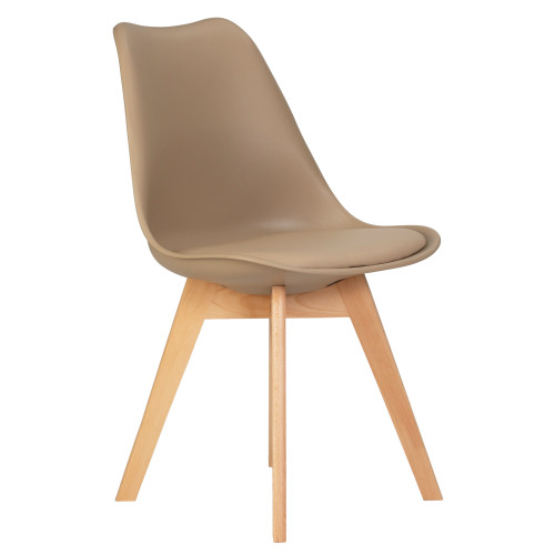 Стул обеденный DOBRIN JERRY SOFT (ножки светлый бук, цвет сиденья бежевый (GR-03))