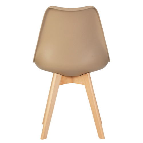 Стул обеденный DOBRIN JERRY SOFT (ножки светлый бук, цвет сиденья бежевый (GR-03))