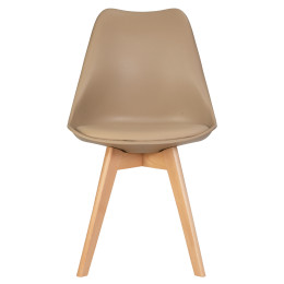 Стул обеденный DOBRIN JERRY SOFT (ножки светлый бук, цвет сиденья бежевый (GR-03))