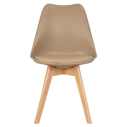 Стул обеденный DOBRIN JERRY SOFT (ножки светлый бук, цвет сиденья бежевый (GR-03))