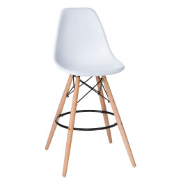638GPP-LMZL DSW BAR, цвет сиденья белый (W-02), цвет основания светлый бук
