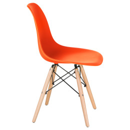 Стул обеденный DOBRIN DSW (ножки светлый бук, цвет оранжевый (O-02))