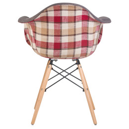620PP-010LMZL DAW THOMAS, ножки светлый бук, сиденье 010 яркая клетка, серая ткань