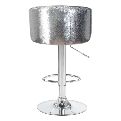 Стул барный DOBRIN DARCY SHINY (серый велюр с серебрянными пайетками)